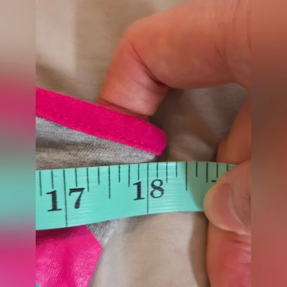 Sanrio | Hello Kitty Heather Gray Racerback Tank with Hot Pink Lace Yoke, Size S - Picture 7 of 7